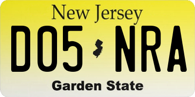 NJ license plate D05NRA