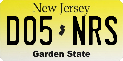 NJ license plate D05NRS