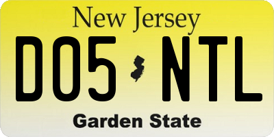 NJ license plate D05NTL