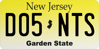 NJ license plate D05NTS