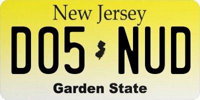 NJ license plate D05NUD
