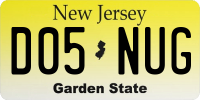 NJ license plate D05NUG