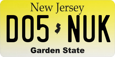 NJ license plate D05NUK