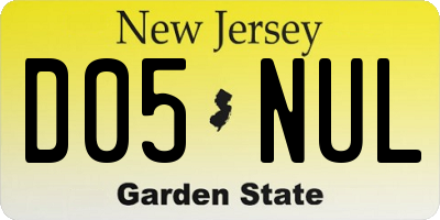 NJ license plate D05NUL