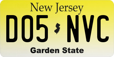 NJ license plate D05NVC