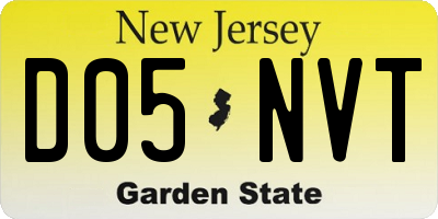 NJ license plate D05NVT