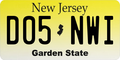 NJ license plate D05NWI