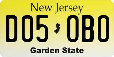 NJ license plate D05OBO