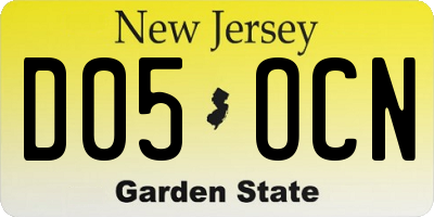 NJ license plate D05OCN