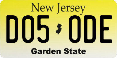 NJ license plate D05ODE