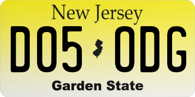 NJ license plate D05ODG