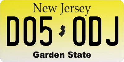 NJ license plate D05ODJ