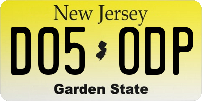 NJ license plate D05ODP
