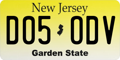 NJ license plate D05ODV