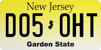 NJ license plate D05OHT