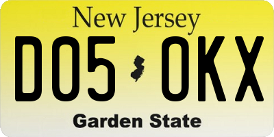 NJ license plate D05OKX