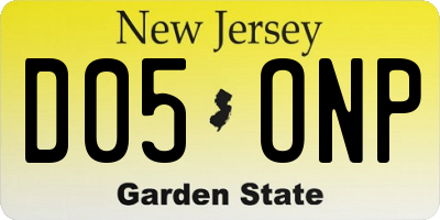NJ license plate D05ONP