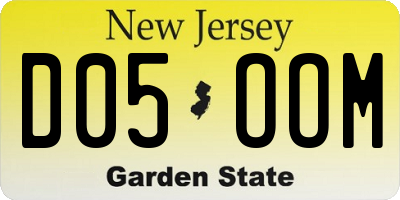 NJ license plate D05OOM
