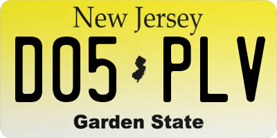 NJ license plate D05PLV