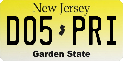 NJ license plate D05PRI