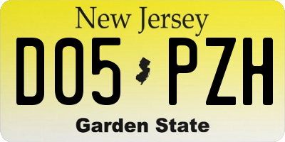NJ license plate D05PZH