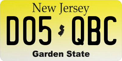 NJ license plate D05QBC