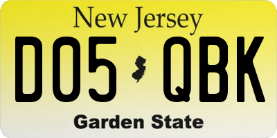 NJ license plate D05QBK