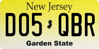 NJ license plate D05QBR