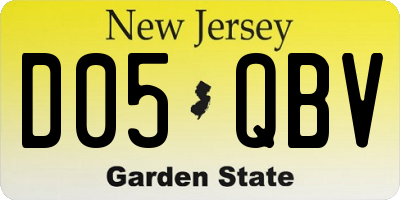 NJ license plate D05QBV