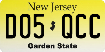 NJ license plate D05QCC