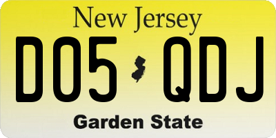 NJ license plate D05QDJ