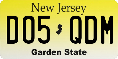NJ license plate D05QDM