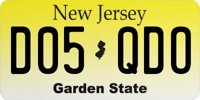 NJ license plate D05QDO