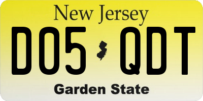NJ license plate D05QDT