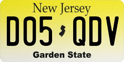 NJ license plate D05QDV