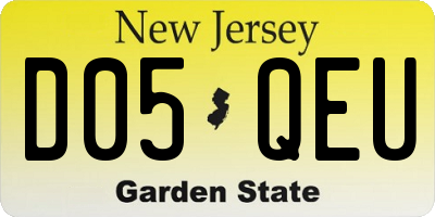 NJ license plate D05QEU