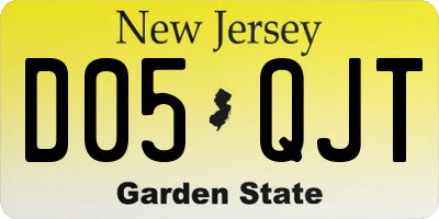 NJ license plate D05QJT