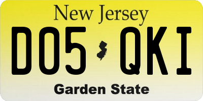 NJ license plate D05QKI