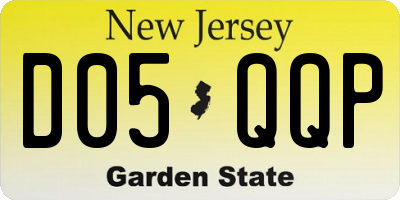 NJ license plate D05QQP