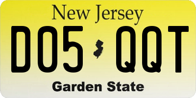 NJ license plate D05QQT