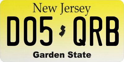 NJ license plate D05QRB