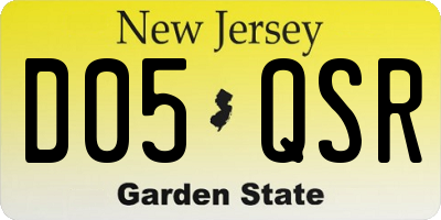 NJ license plate D05QSR