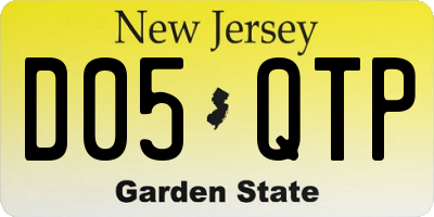 NJ license plate D05QTP
