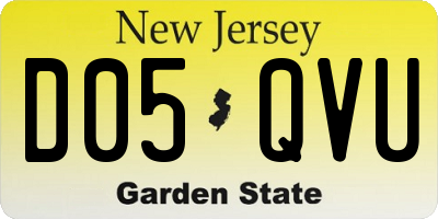 NJ license plate D05QVU