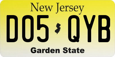 NJ license plate D05QYB