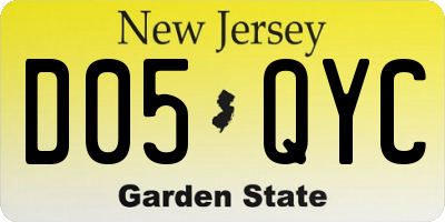 NJ license plate D05QYC