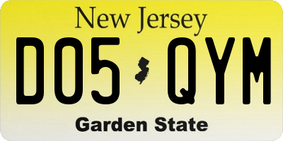 NJ license plate D05QYM