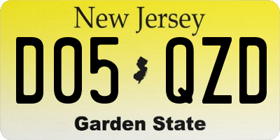 NJ license plate D05QZD
