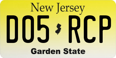 NJ license plate D05RCP
