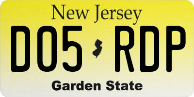 NJ license plate D05RDP